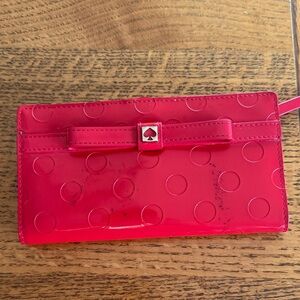 Kate Spade Red Embossed Polka Dot Wallet